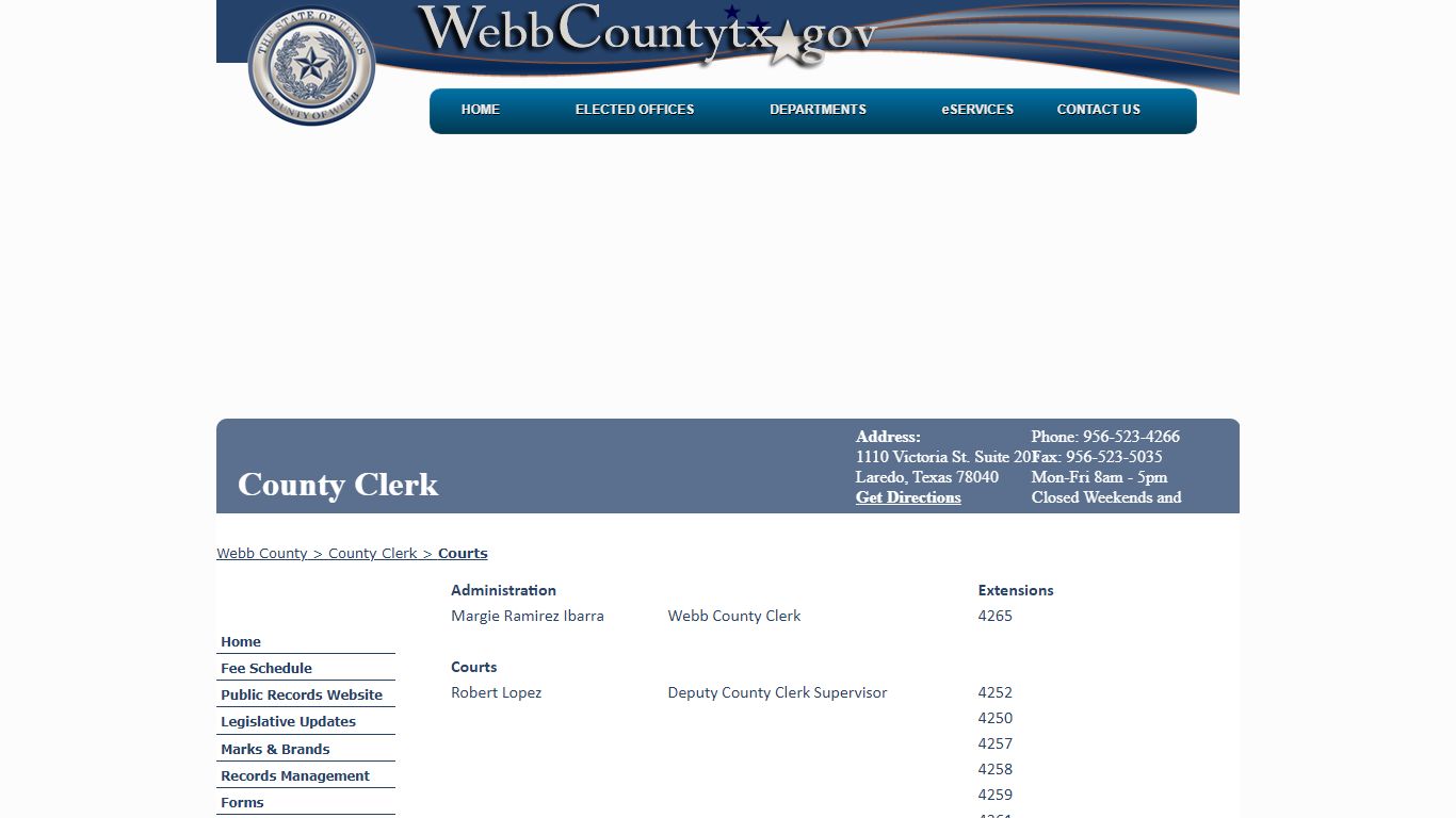 Courts - Webb County, Texas